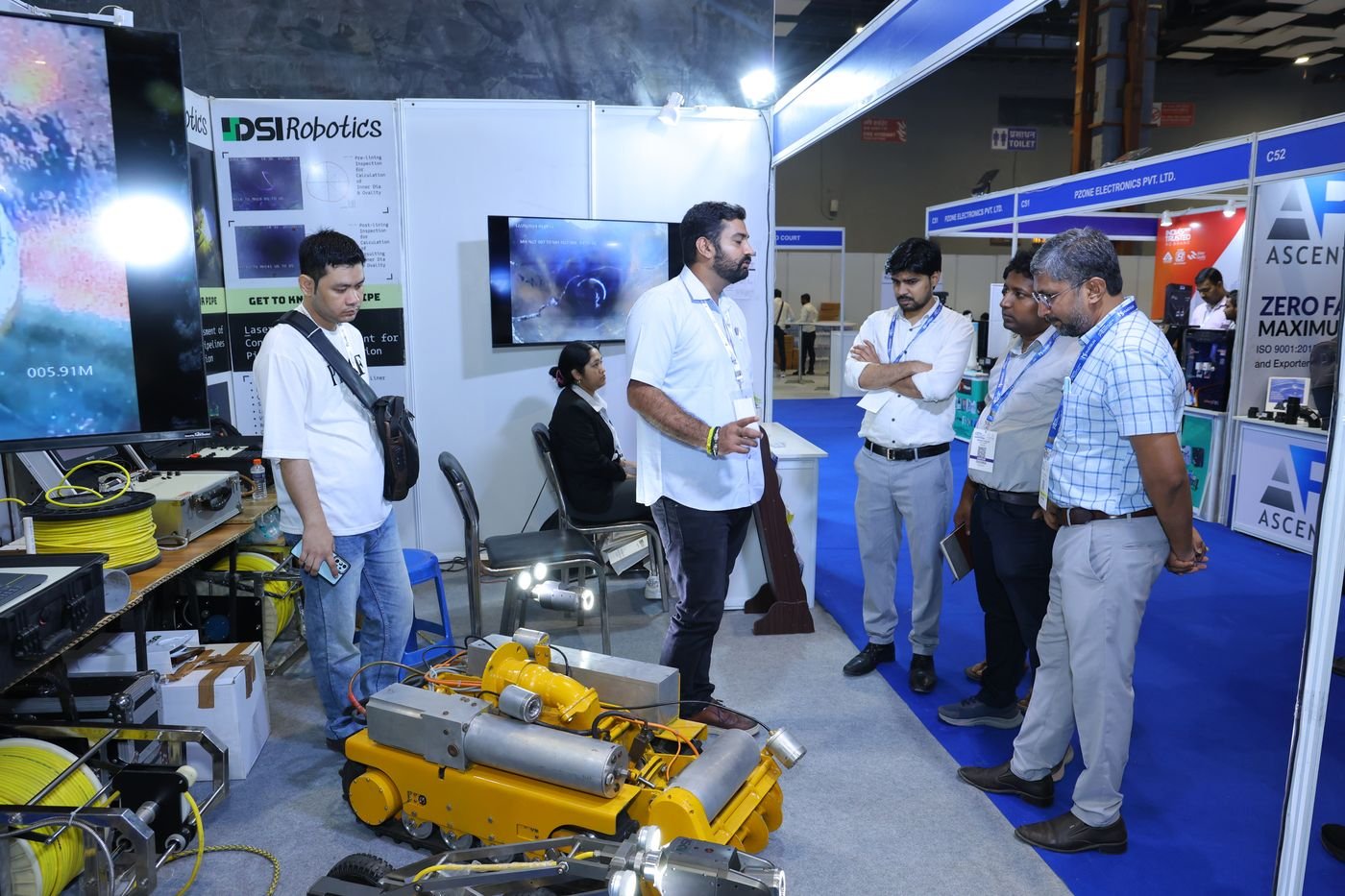 Water and sanitation robotics demonstrated live on the floor.